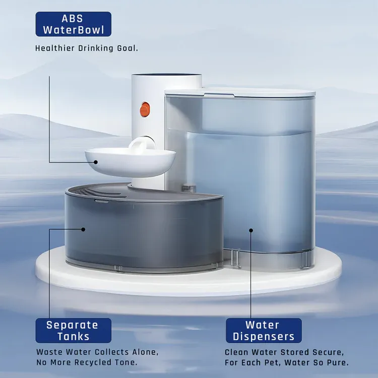 2025 Upgrade up to 180 days automatic wireless silent dumping pet water dispenser