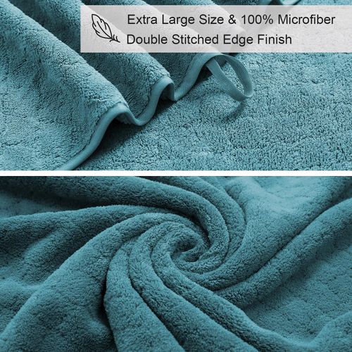 Coral Fleece Bath Towel Beauty Salon Wool Washing Center Strong Water Absorbent Bed Massage Sheet Household Large Fleece, Peacock Blue, 90 * 190cm Medium Thickness