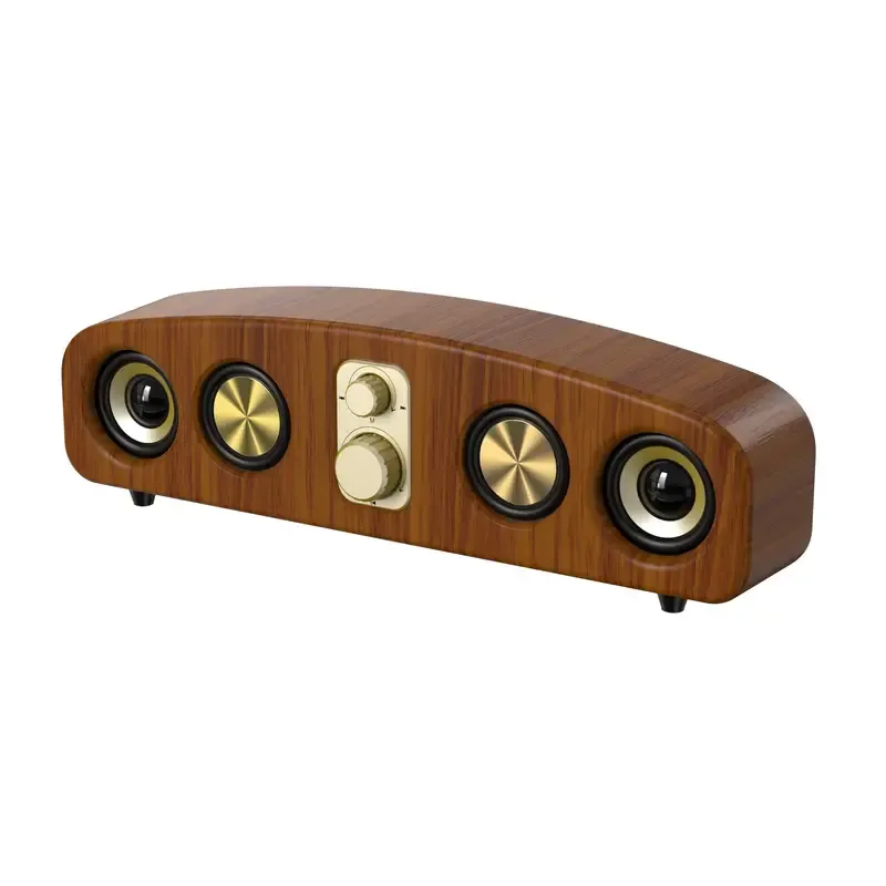Elegant Wood Grain Portable Wireless Speaker with Enhanced Bass, Sleek 3D Surround Sound - Rechargeable via USB Battery, Ideal for Parties & Gifts-Wood Grain Color