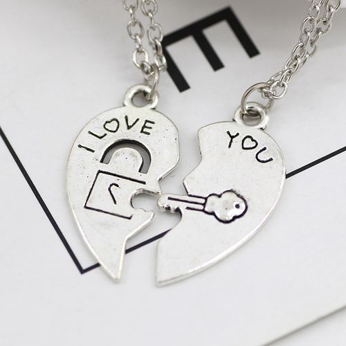 Best Friends Love Heart Couple Necklace. Jewelry