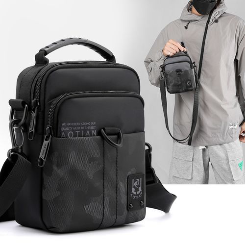 AOTIAN brand Men's Shoulder Bag Multi-pocket Man Crossbody Bag Boys Messenger Bag Business Male Camouflage tote Handbags  Black