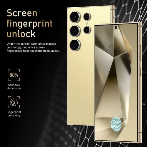 S24 Ultra Black Unlocked Dual SIM 4G Android Phone with Android 13, 16GB+1TB RAM, 7.3-inch HD Display, 8000mAh Battery, Face Recognition, GPS, Built-in Pen, Comes with Earphones, Case, Type-cu Cable, Screen Protector, Festive Birthday Gift!
