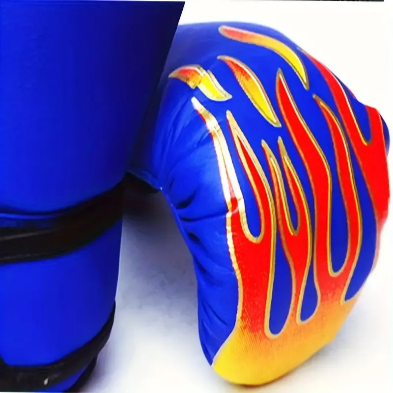 Boxing Sanda Gloves Training for Children and Teenagers Fighting Training Protective Gear Fitness One-time Forming Gloves Blue Flame Model Product Description