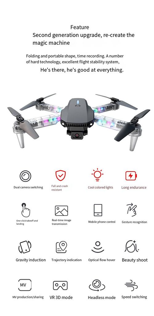 E88D drone aerial photography four-axis folding upgraded remote control aircraft with lights E99D children's toy aircraft