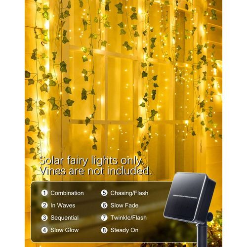 Mythco Solar String Lights For Outside 12m 100LED, 8 Modes
