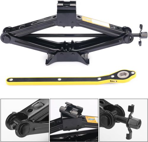 2 Ton Scissor Jack for Car, with Hand Crank Portable Repair Tool Rust-Resistant for auto, SUV, Trailer, Station Wagon