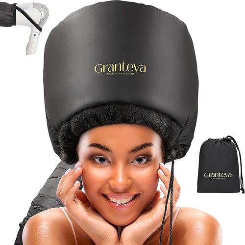 Bonnet Hood Hairdryer Attachment - Upgraded Hair Dryer Bonnet with Chin Strap and Longer Extended Hose More Easy to Enjoy Styling, Curling and Hair Deep Conditioning, Free Carrying Case Hooded Dryer.