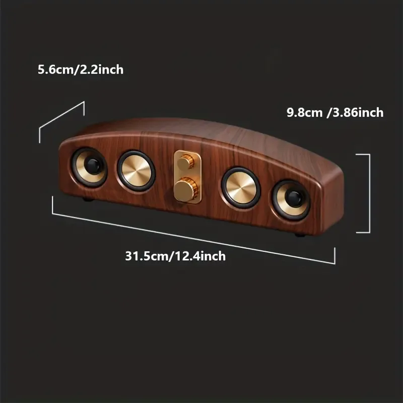 Elegant Wood Grain Portable Wireless Speaker with Enhanced Bass, Sleek 3D Surround Sound - Rechargeable via USB Battery, Ideal for Parties & Gifts-Wood Grain Color