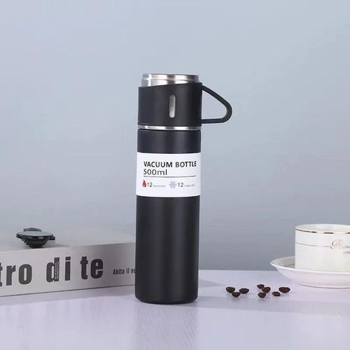 500ML 304 Stainless Steel Vacuum Insulated Bottle Gift Set-Black