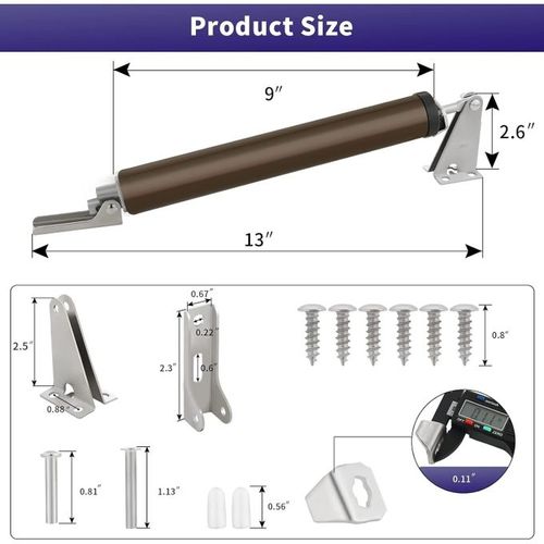 Adjustable Speed Pneumatic Automatic Door Closer - Brown