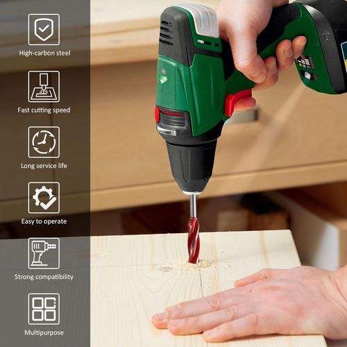 8-piece wooden drill bit set, high carbon steel 4-side cutting drill bit set