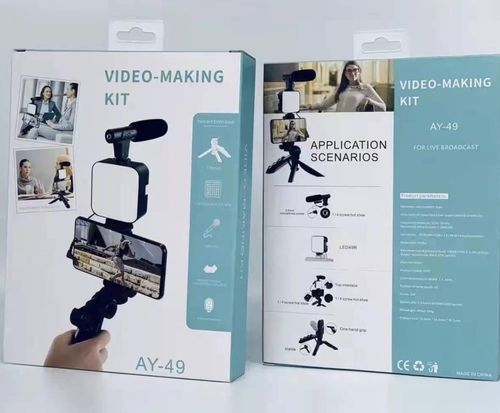 Phone Holder Photography Lighting Smartphone Video Kit Microphone LED Selfie Tripod Recording Handle Portable Stabilizer Bracket