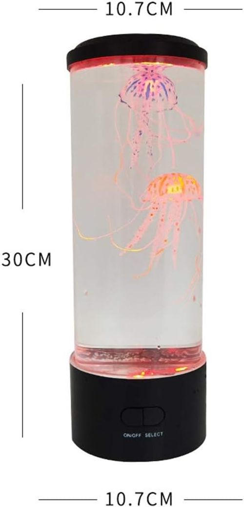 12-inch Jellyfish lamp Columnar LED Lamp, USB and Battery Powered, Jellyfish Lava Mood Light, Kids Gift Home Decor, Color Changing Night Light
