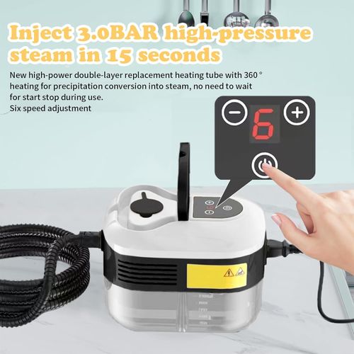 Handheld Steam Cleaner, 2500W High Pressure Steamer Cleaner with 1200ml Water Tank, 6 Speed Portable Steam Cleaner with Handle Holder, Steam Cleaning Machine for Furniture, Car, Kitchen, Tile