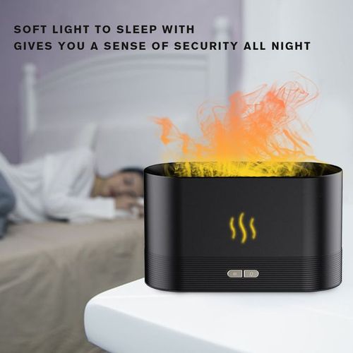 180ml Flame Humidifier with Aroma Diffuser   Auto Shut-Off Feature Mute Aromatherapy Machine