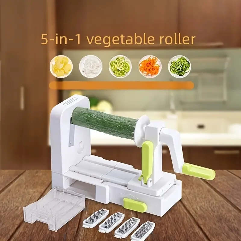 Manual Vegetable Spiralizer and Slicer – Hand-Crank Plastic Potato Tower Chopper, Grater, and Shredder for Uniform Slices of Potatoes, Carrots, Cucumbers, and More – No Electricity Needed, Vegetable Slicer And Chopper