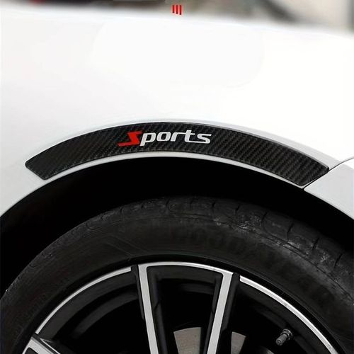 4pcs Car Anti-collision Strips, Carbon Fiber Wheel Decorative Strips, Bumper