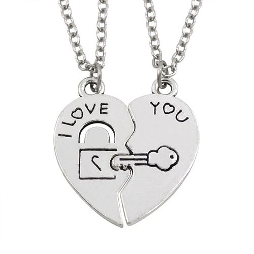Best Friends Love Heart Couple Necklace. Jewelry