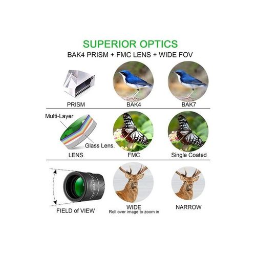 Powerful 16x52 M-onocular Tele-scope, HD Long Range, Super Zoom - Black