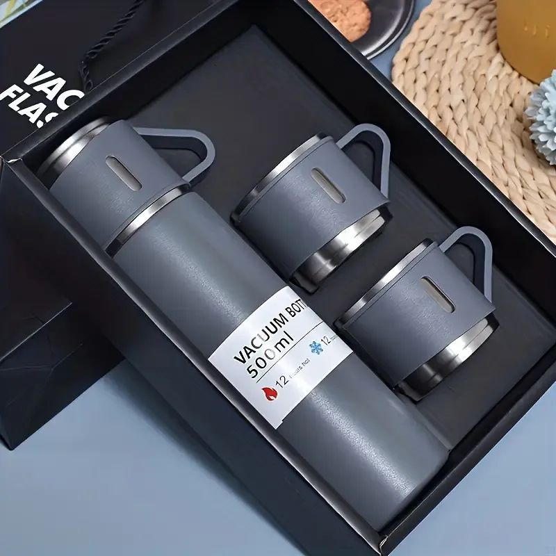 Insulated Thermal Mug 500ml and 16.9oz with three Lids