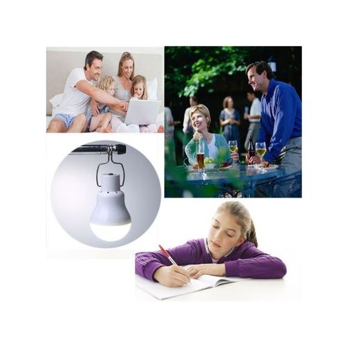Portable Solar Light Bulb With Solar Panel Rechargeable