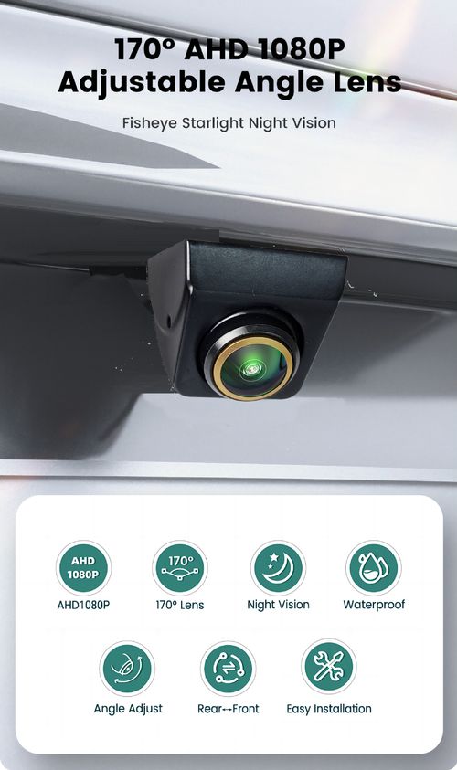 360°Rotatable  AHD 1080P Backup Camera for Car Truck Back Up Camera for Cars RV Front Rear View Reverse Camera Super Night Vision IP69K Waterproof Parking Assist Universal 170° Wide Angle12V-24V