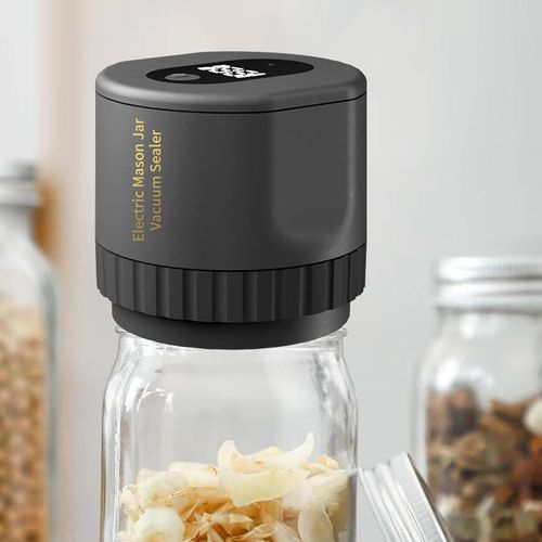 Automatic Mason Jar Vacuum Sealer, Leakproof Electric Sealer with Strong Suction, Made of Premium Materials, for Food Preservation and Waste Reduction