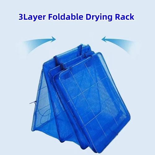 3Layer Foldable Drying Rack for Vegetable Fish Dishes Mesh Hanging Drying Net