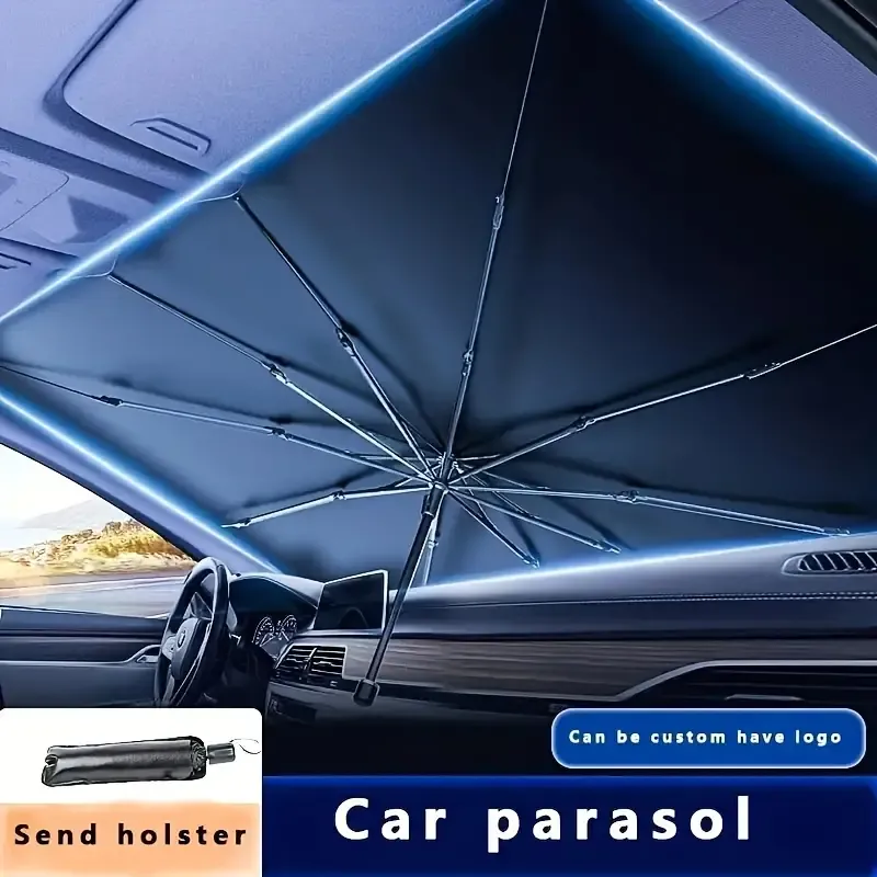 Car sunshade large titanium silver sunshade car sunshade front windshield sun protection heat insulation retractable folding sun protection curtain
