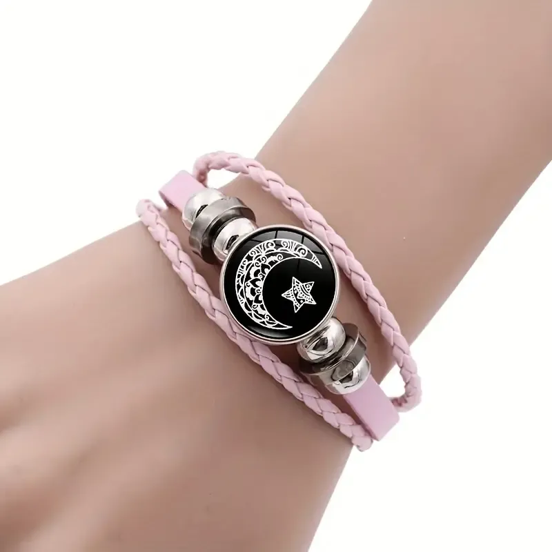 A pair Sun and Moon Lovers Luminous Bracele