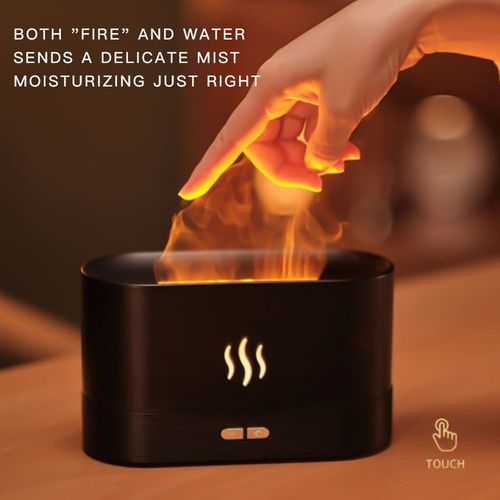 180ml Flame Humidifier with Aroma Diffuser   Auto Shut-Off Feature Mute Aromatherapy Machine