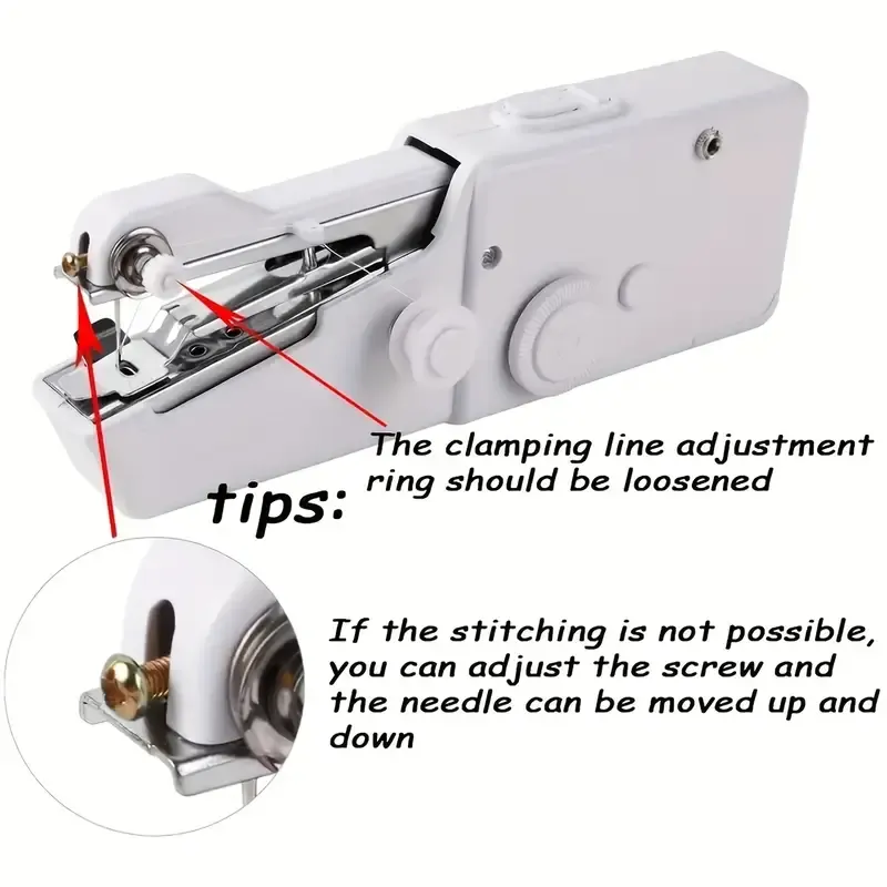 Handheld portable sewing machine
