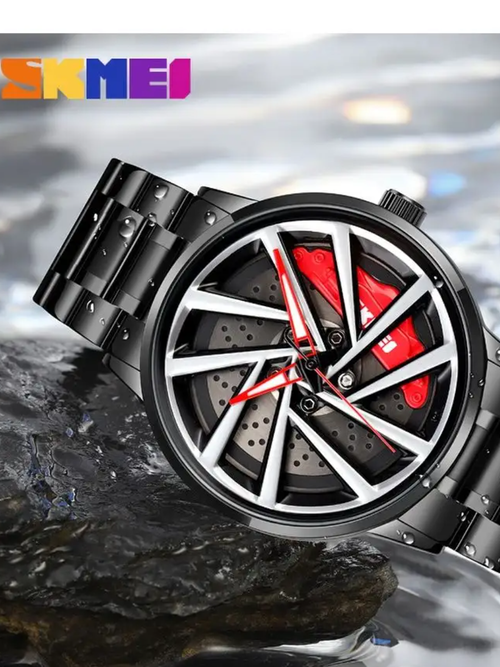 SKMEI Men's Watch New Wheels Rolling Creative Fashion Che Youhui League Fans Butterfly Double Snap Gift Wristwatch - 1990