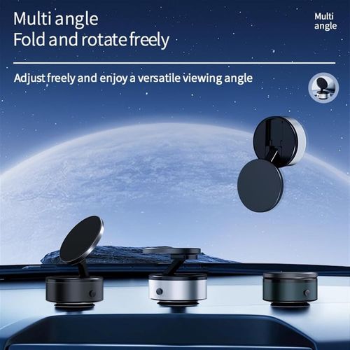 Vacuum Magnetic Car Phone Holder - Electric-Manual, Magnetic Car Suction Cup Folding Holder, 360° Rotating Adjustable Suction Cup Magnetic Phone Holder, Suitable for Cars, Gyms, Mirrors, Smooth Surfaces