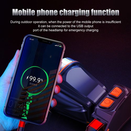 Frogued Head-Mounted Camping Headlight Long Battery Life Plastic Powerful Function LED Headlamp for Outdoor