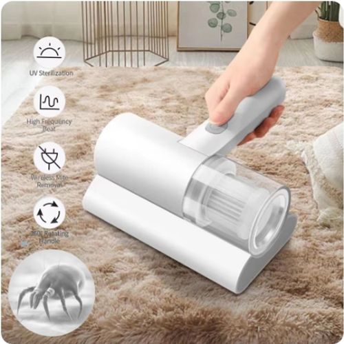 Handheld Mite Removal Machine Cordless Handheld Vacuum Cleaner USB Rechargeable Mite Remover Brush for Bed and Sofa Pillow