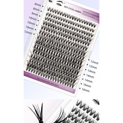 DIY Eyelash Extension Single Cluster False Lashes Kit 280pcs Lash Clusters D Curl 8-16mm