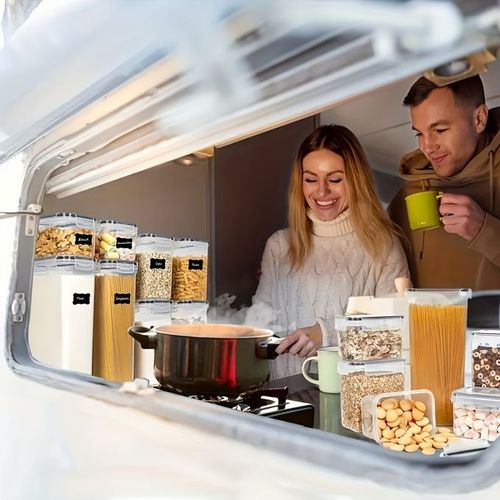 7pcs Airtight Food Storage Containers With Labels And Marks