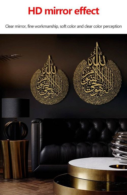 JM729 Thickened Acrylic Mirror Sticker Art Words Cultural Background Wall Self-Adhesive Wall Sticker Decoration