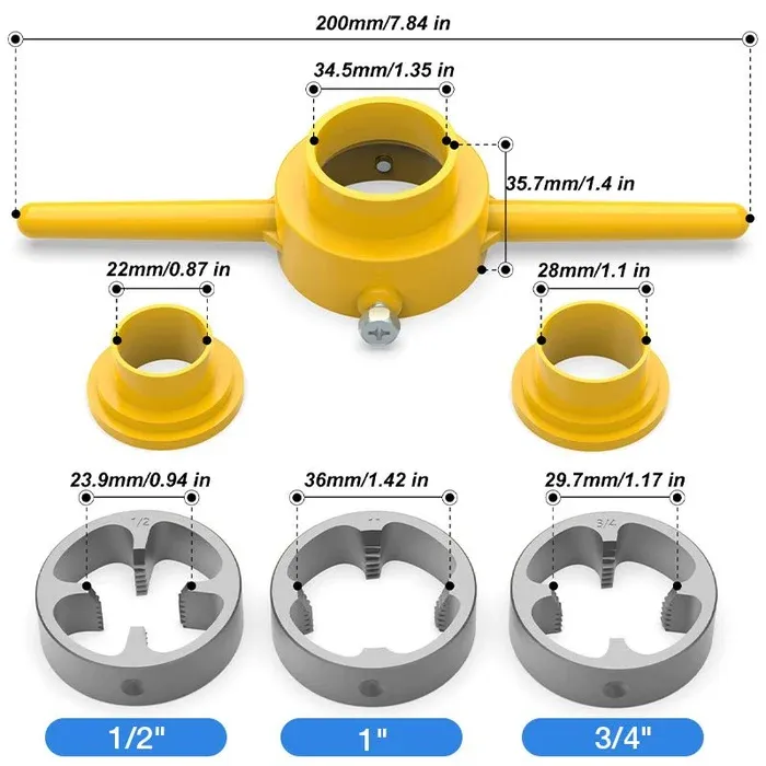 Pipe Threading Tool - 6Pcs