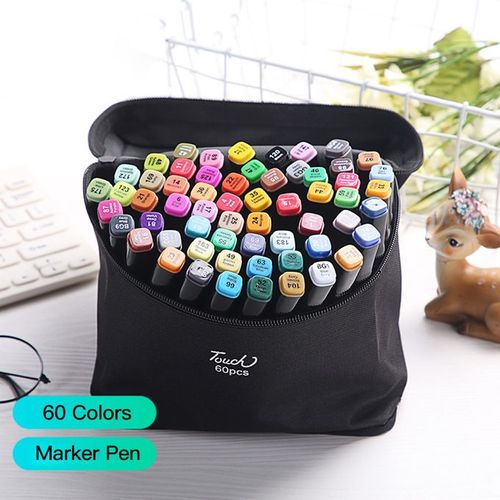 60 Colors Art Markers Set Double Tip Broad Fine Point Marker Pen