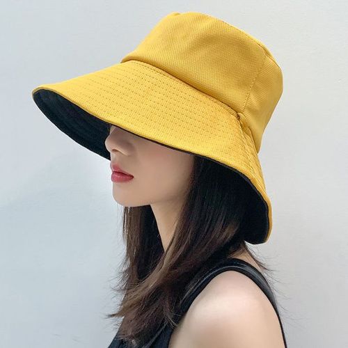 Women Double-sided Sun Hats Girl Large Brimmed Bucket Caps