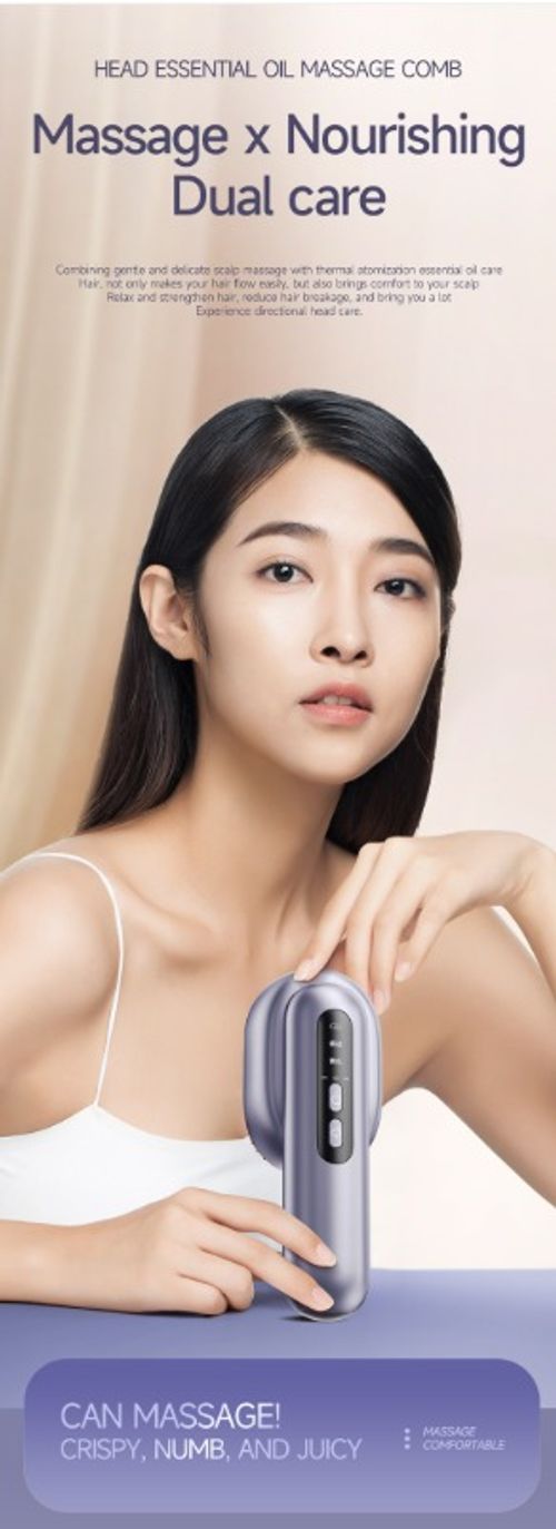 Electric Massage Comb Atomized Essential Oil Scalp High-Frequency Vibration Red Light Hair Care Comb