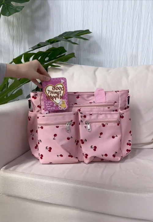 ❤Cherry color printed large capacity handbag ❤