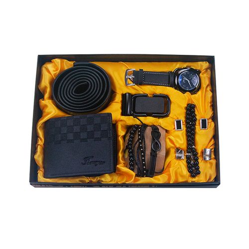11-piece black high-end business men's watch gift box set wallet keychain bracelet companion gift Valentine's Day gift