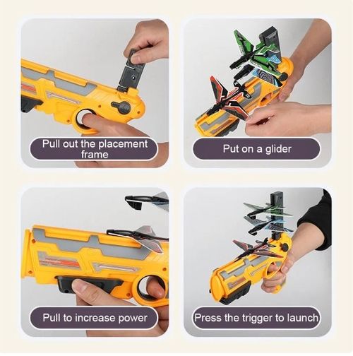 Airplane launcher toy with foam glider
