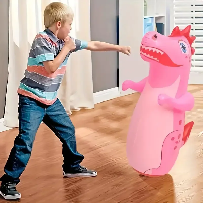 Inflatable Dinosaur Tumbler 90cm Children's Inflatable Boxing Pillar Props Vent Toy