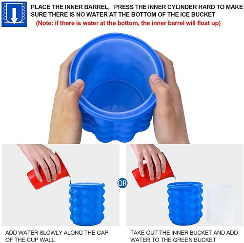 Oval ice Ice Cube Mold Ice Trays,Large Silicone Ice Bucket,(2 in 1) Ice Cube Maker,Round,Portable,For Frozen Whiskey,Cocktail,Beverages