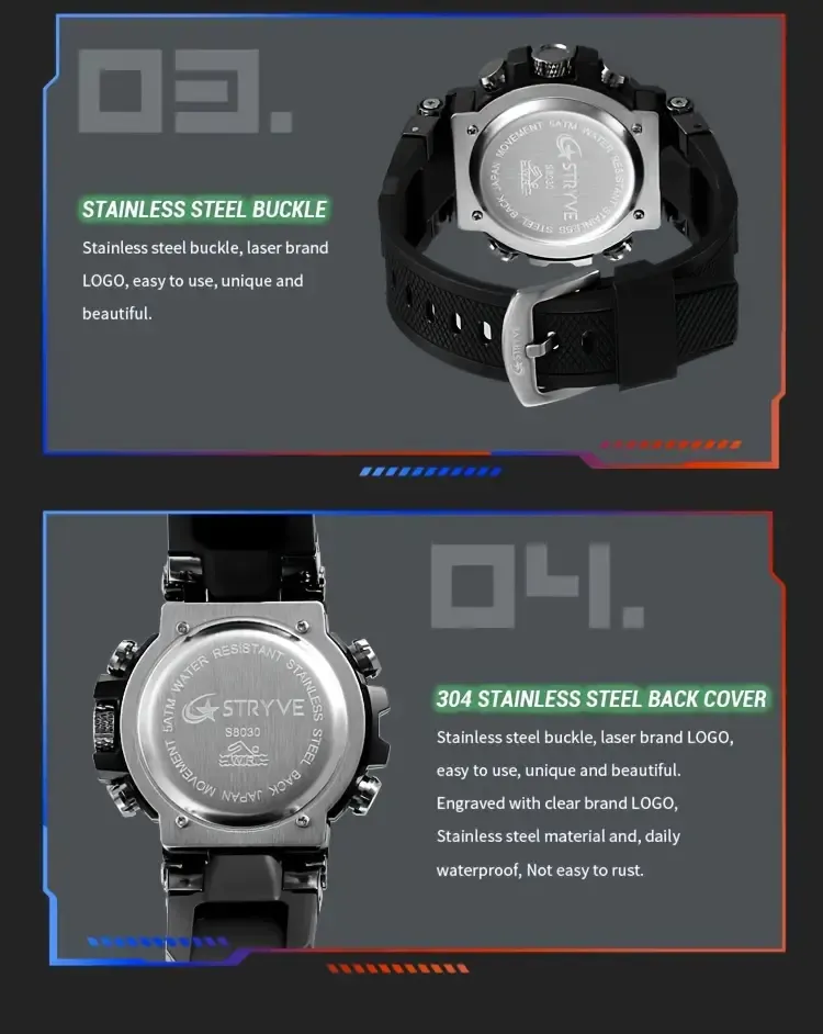 1pc S8030 Men's Sports Watch, Round Alloy Case, Digital Display, LED Alarm, Stopwatch, TPU Strap, Battery Powered, Non-Waterproof, Electronic Movement