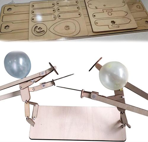Handmade Wooden Fencing Puppet